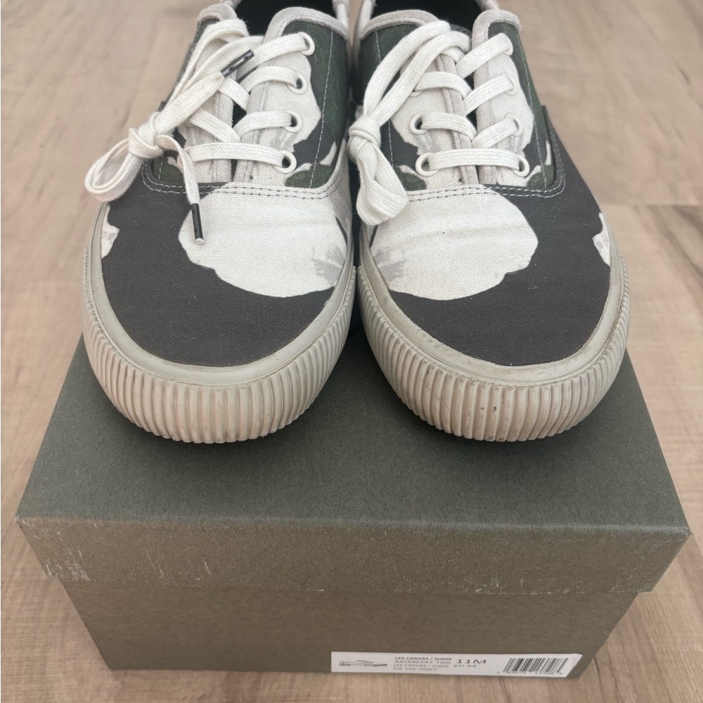 Men's All Saints Lex Canvas Suede Low Top Sneakers size 11 with box